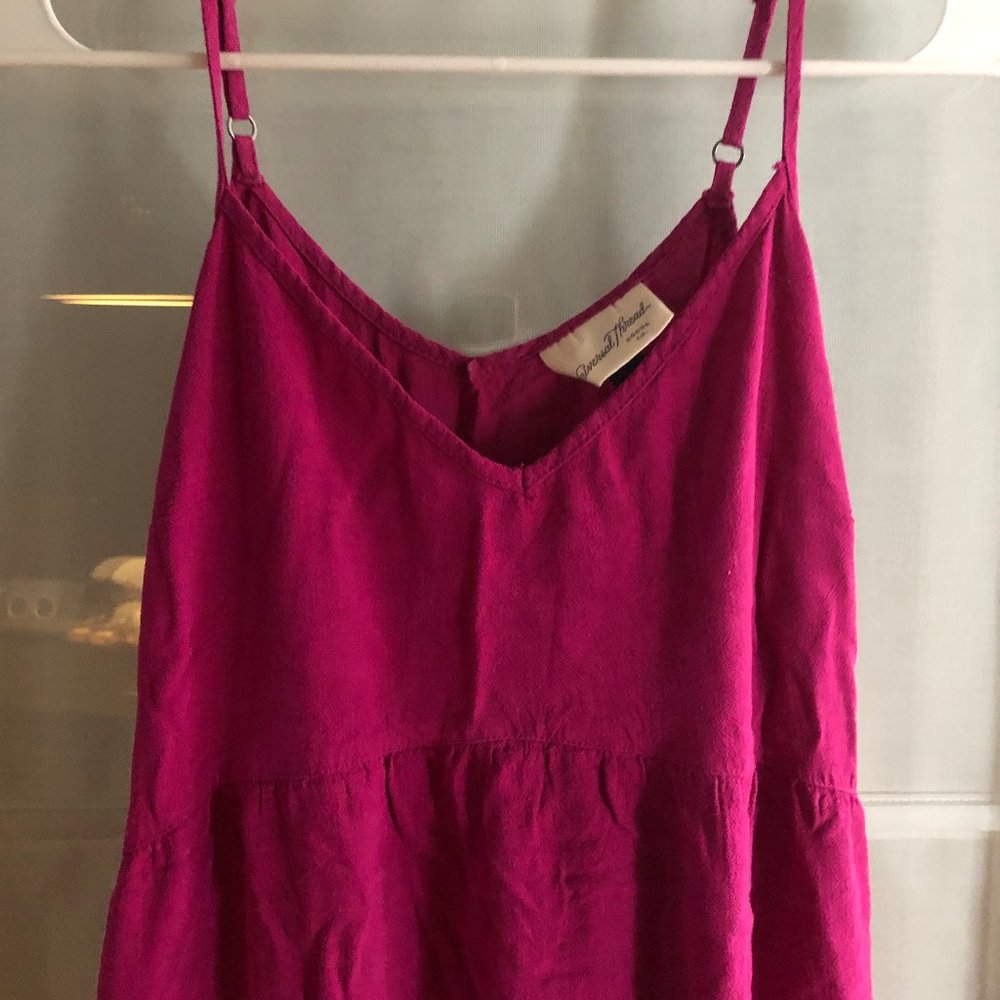 Fuscia Pink Simple Midi Dress